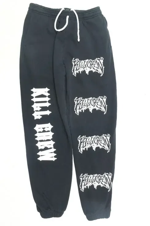 Kill Crew Heavyweight Lux METAL Sweatpants Unisex Small Black Slim Drawstring