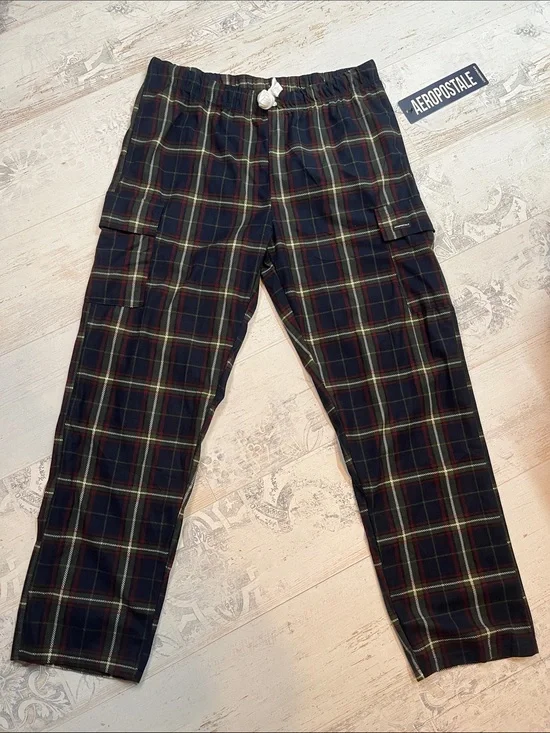 Aeropostale Plaid Cargo Pocket Pj Pants Size XL 44-46