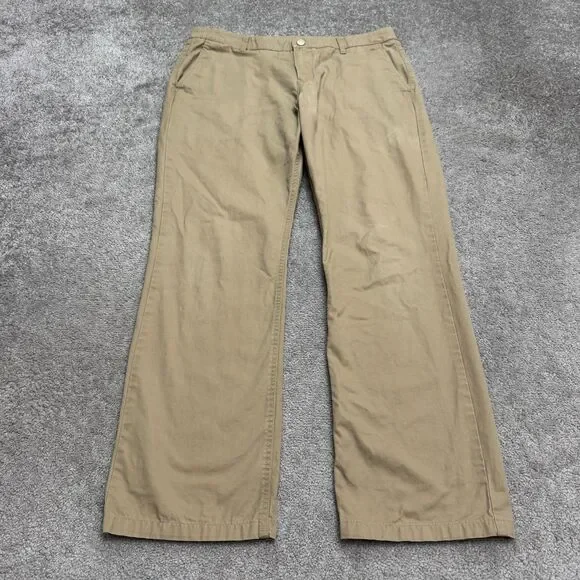 Bonobos Straight Leg Cotton Chino Pants Mens 35x34 Brown Khaki Flat Front Casual