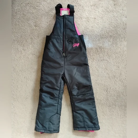 Drift Arctix Youth Girls Black And Pink Snow‎ Bibs Overalls Size XXS
