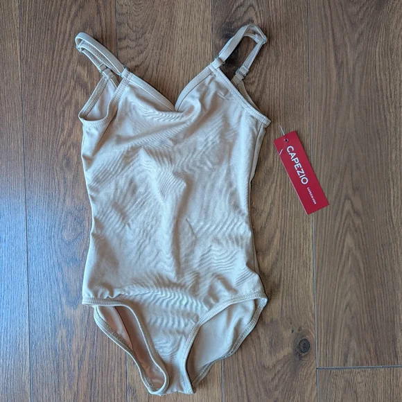 Capezio Camisole Leotard w/ Adjustable Straps Light Suntan Children's Large NWT