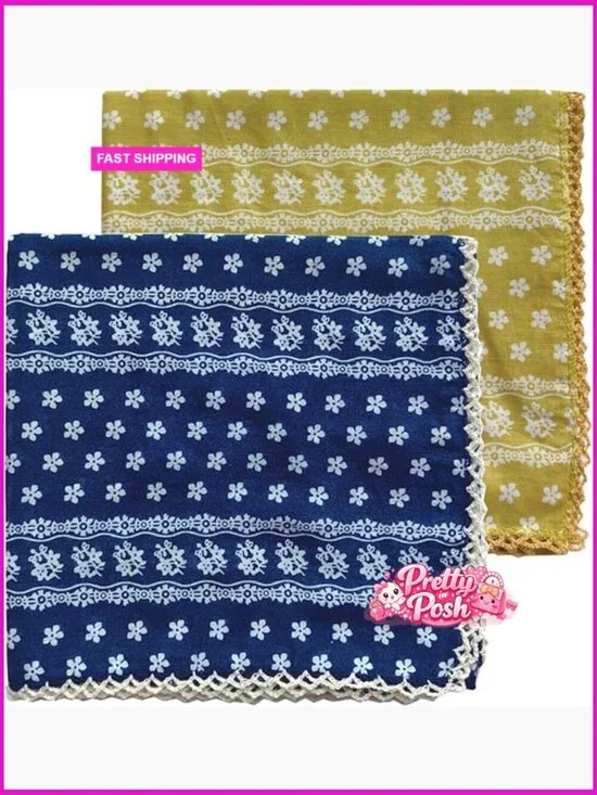 Large Cotton Bandana Headband Head Wrap Scarf 28x28 Inch 2 Pack