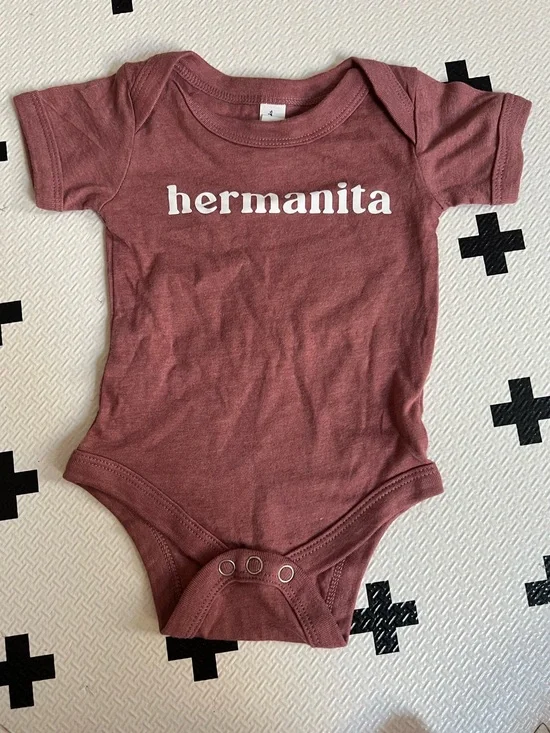Hermanita Mauve Baby Onesie - 0-3M