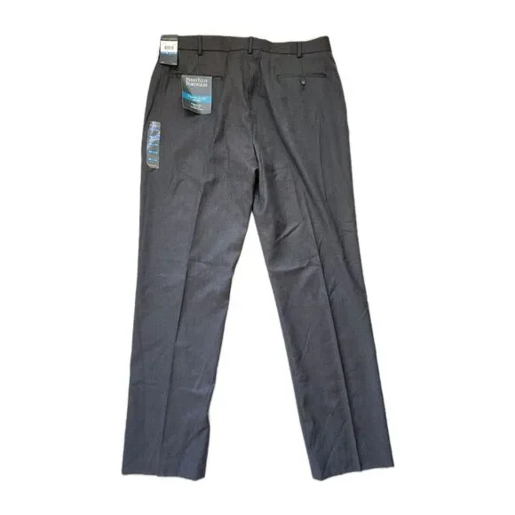 NWT Perry Ellis Portfolio Travel Luxe Dress Pants Charcoal No Iron 38x34 Mens