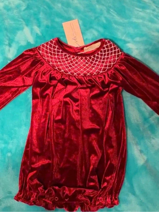Red Velvet Smock