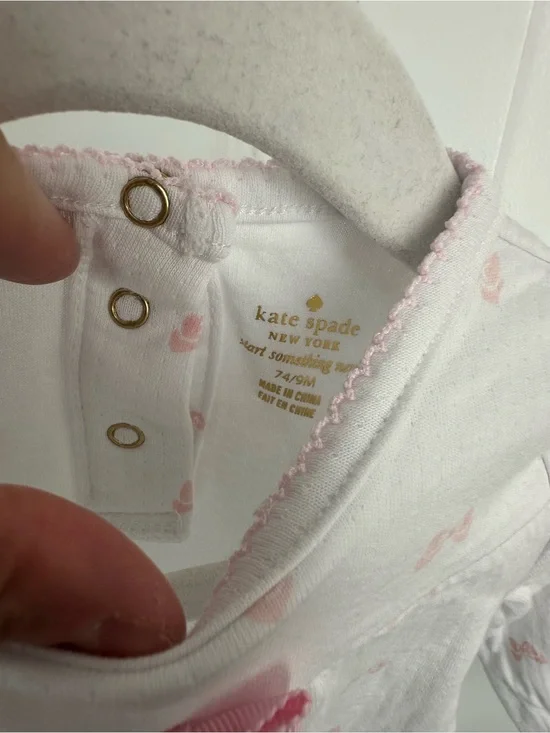 Kate spade pink bow sleeper 9m new without tags