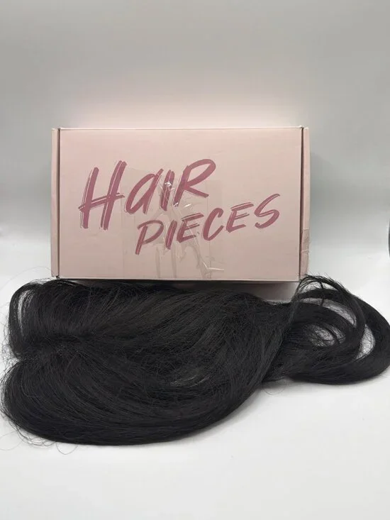 Hairro 14-Inch Human Hair Topper With Clips Natural Black Breathable Base Seamle