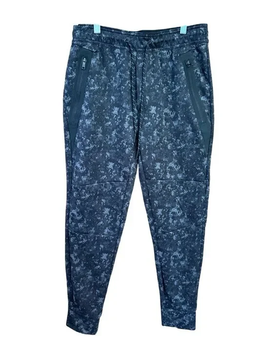 American Eagle Men’s joggers black/Gray camo zippered pockets Sz S