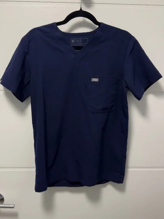 Midnight Blue Figs Scrub Set (Top + Pants)