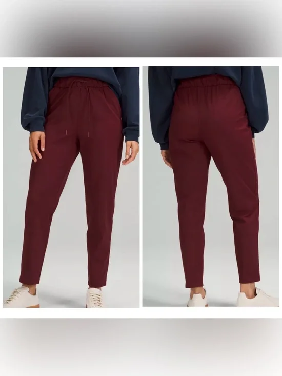 LULULEMON Stretch High-Rise Jogger  7/8 Length Women's Size 12 Burgundy Maroon