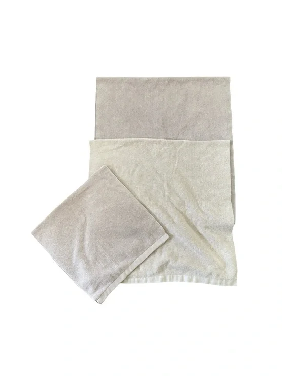 Norwex Bath Body Towels Lightweight Terry Tan 2 Bath 1 Hand Towel Loop Hanger