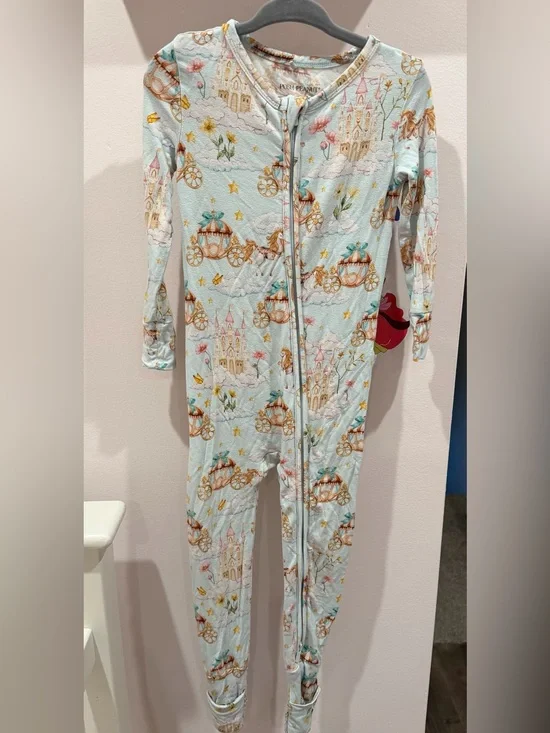 Posh Peanut Light Blue Princess Carriage Footie Pajamas