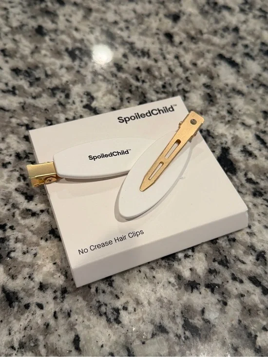 SpoiledChild White No Crease Hair Clips - 2 Pack