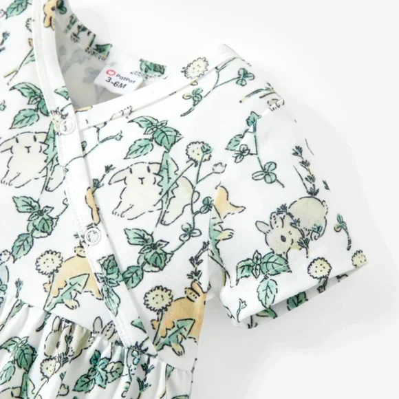 Baby Girl Clothes Floral Print Jumpsuit 12-18 months Easter bunny 🐰 EUC!