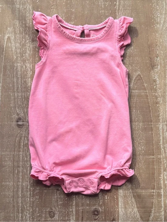 +RuffleButts Pink Ruffle Sleeve Bodysuit 12-18M Baby Girl Boutique One Piece