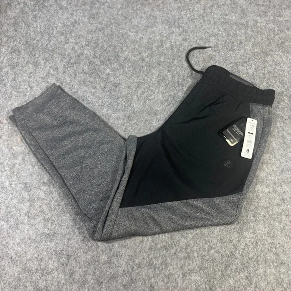 RBX Active Mens Tapered Jogger Pants Black Grey Heather X-Dri CRM7003 Large NEW