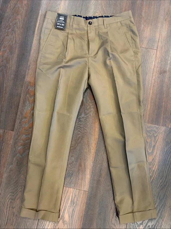 Murano Khaki Slim Chino Pants for Men 34x30