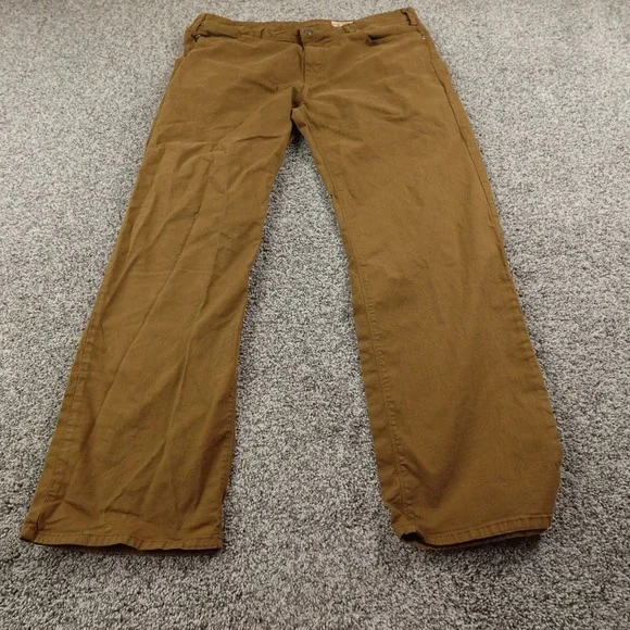 Orvis Pants Mens 40X30 Brown Tan Stretch‎ Twill 5 Pocket Jeans Hiking Outdoor