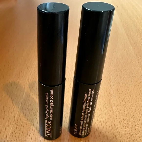 Two Clinique Trail Size of High Impact Mascara in Black(0.14 oz.) 3.5ml in New