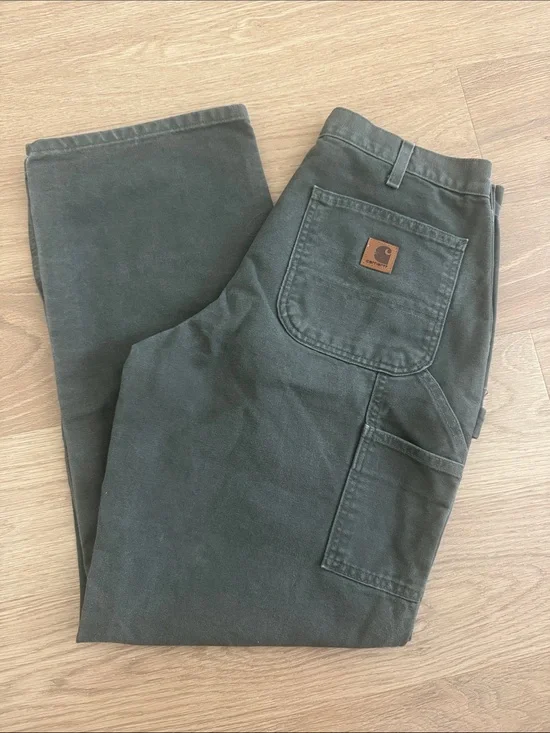 Carhartt Men’s Green Work Pants - Durable Utility Trousers 32x32