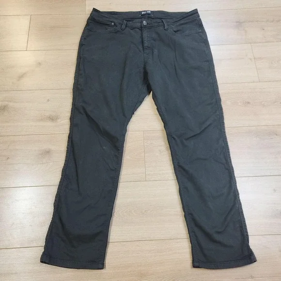 DU/ER No Sweat Pants Mens 38x30 Black N2X Relaxed Taper Stretch Denim Casual