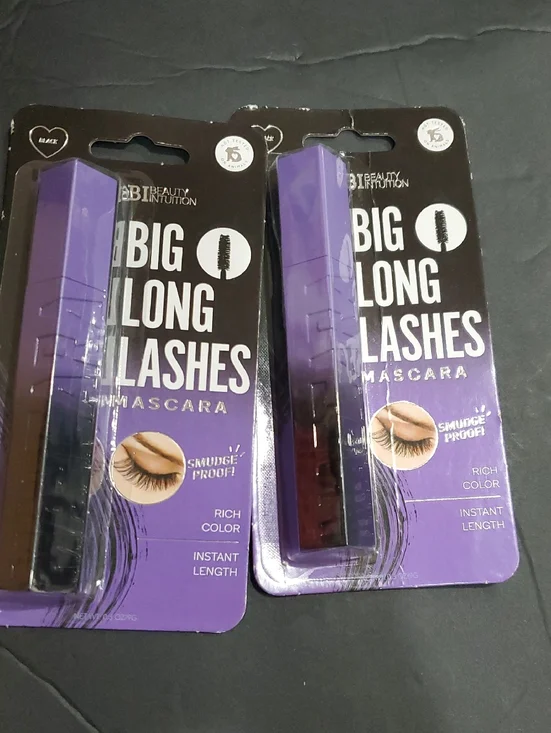 2 pack big long lashes instsnt length black smudge proof mascara‎ brand new