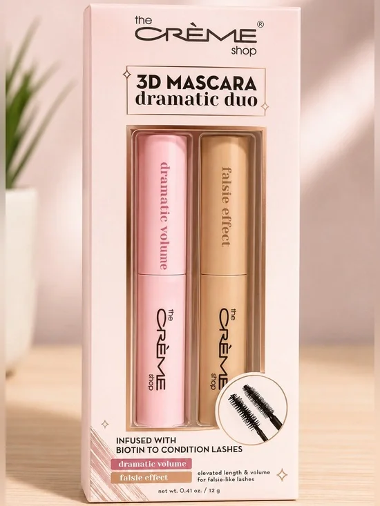 the CRÈME Shop 3D Mascara Dramatic Duo — Pink & Gold