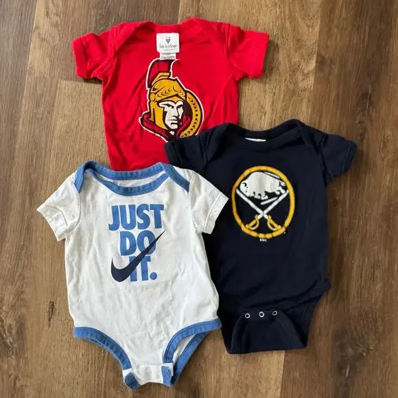NHL Hockey/Athletic Onesie Bundle: Nike, Buffalo Sabres, Ottawa Senators
