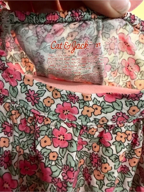 Cat & Jack Floral Toddler Dress - Pink, Peach & Green