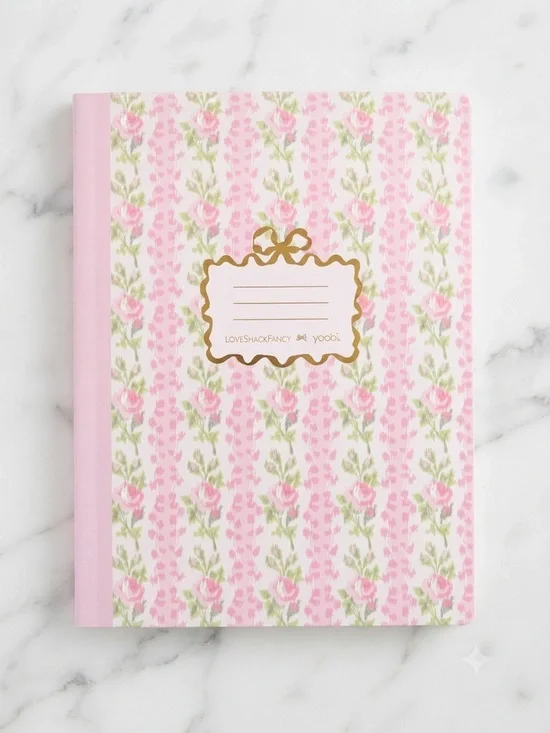 LoveShackFancy x Yoobi Blooming Heirloom Trio - Notebook + 2 Accessory Pouches