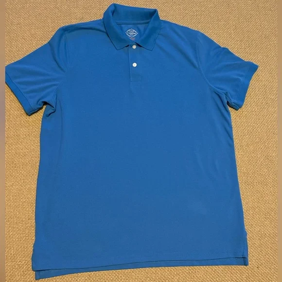 St. John's Bay Polo Shirt SS Comfort Flex Easy Care Mens M Blue Classic Fit