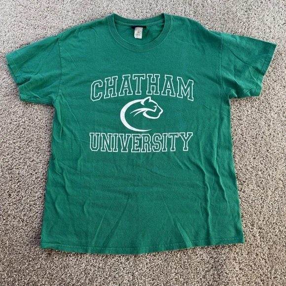 Chatham Cougars Shirt Mens Large Green NCAA College MV Sport Graphic Tee