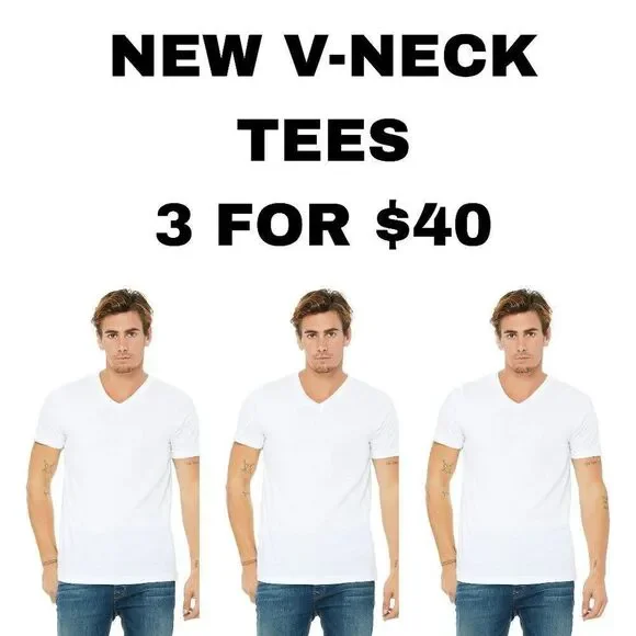 NEW 3 pack unisex/ men women shirt v neck short sleeve 3 shirts great deal!