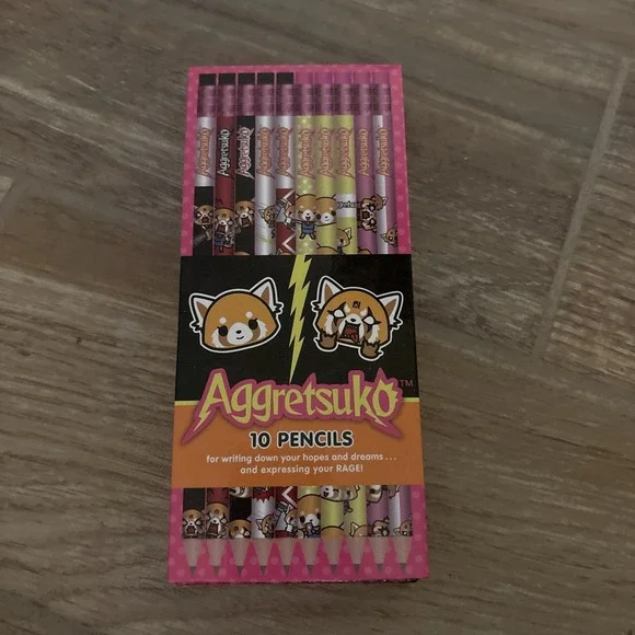 Aggretsuko: 10 Pencils by Sanrio Sealed,‎ New In Box