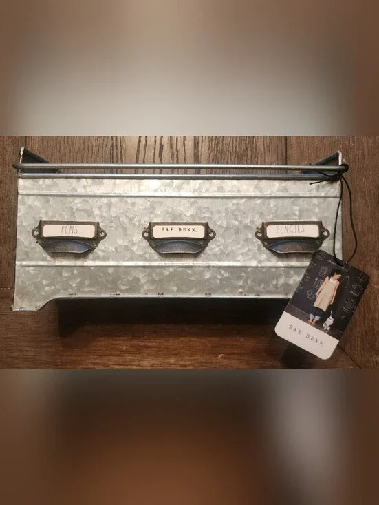NWT Rae Dunn Galvanized Pencil/Pen Holder, 12