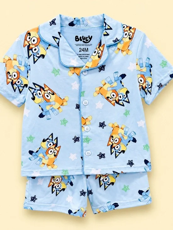 Bluey Light Blue Short Pajama Set for Kids by Bluey