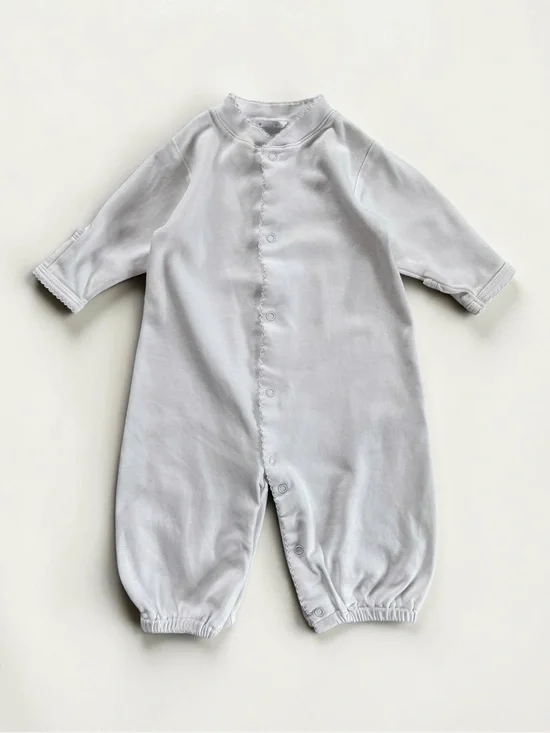 KISSY KISSY EUC White Pima Cotton Converter Gown Footless Romper