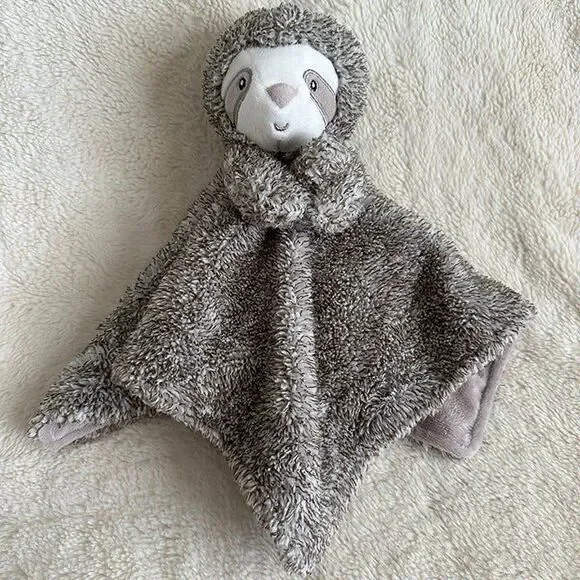 Carter’s Sloth Baby Security Blanket Brown Lovey 14x14” 2020 Plush Nursery Decor