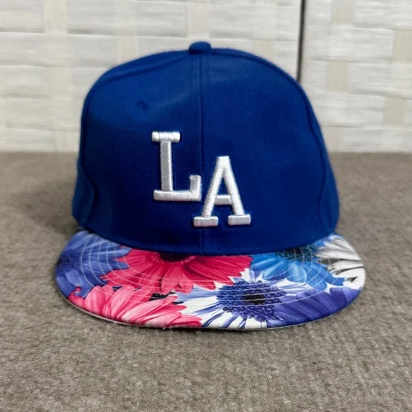 LA Dodgers Blue Floral Baseball Adjustable One Size‎ Fits All Hat