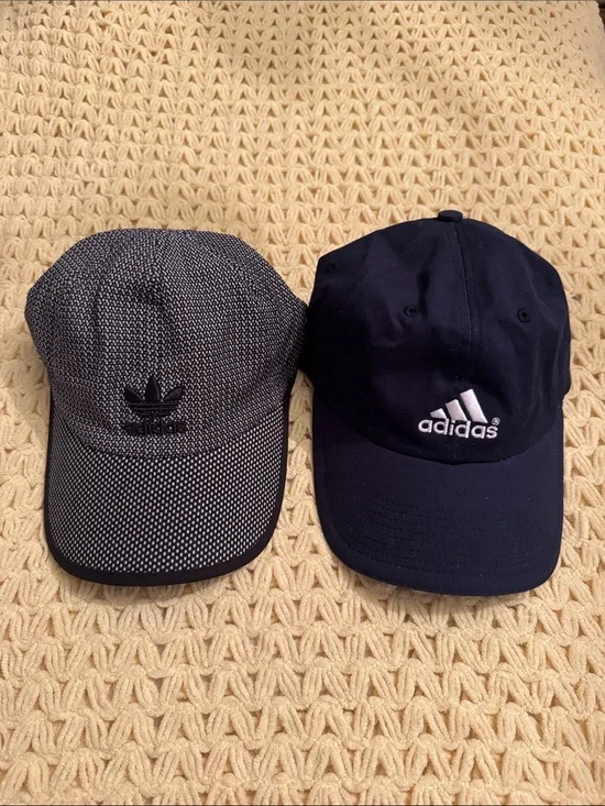 adidas Cap Set - Black / White / Grey Pattern hat and Navy hat