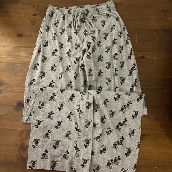 DISNEY Kids Youth Size M (7/9) Grey MICKEY MOUSE print Sleepwear Loungewear Pant