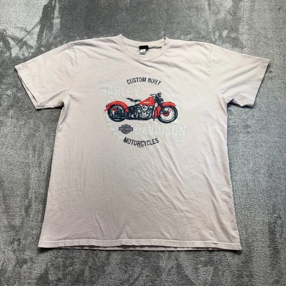 Harley-Davidson T-Shirt Mens XL‎ Tan Excellent Flying Iron Rocky Mount NC