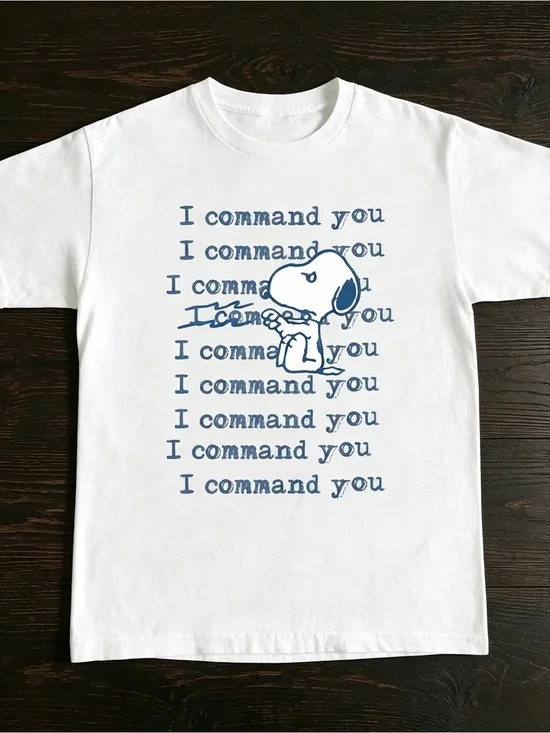 Snoopy I command you white t-shirt
