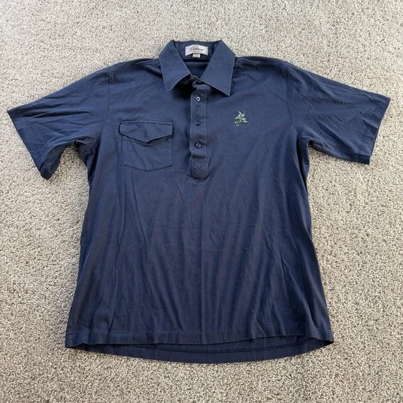 Vintage Titleist Collection Polo Shirt Mens Large Blue Short Sleeve Golf Japan
