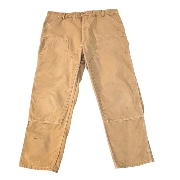 Vintage 90s Carhartt B01 Double Knee Work Pants men's 40x28 Brown Duck Canvas