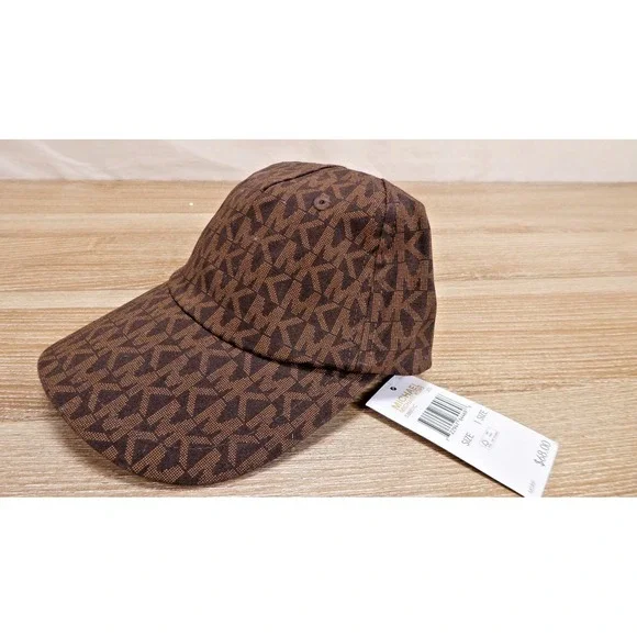 Michael Kors Brown Logo Adjustable 100% Cotton Baseball Cap Women