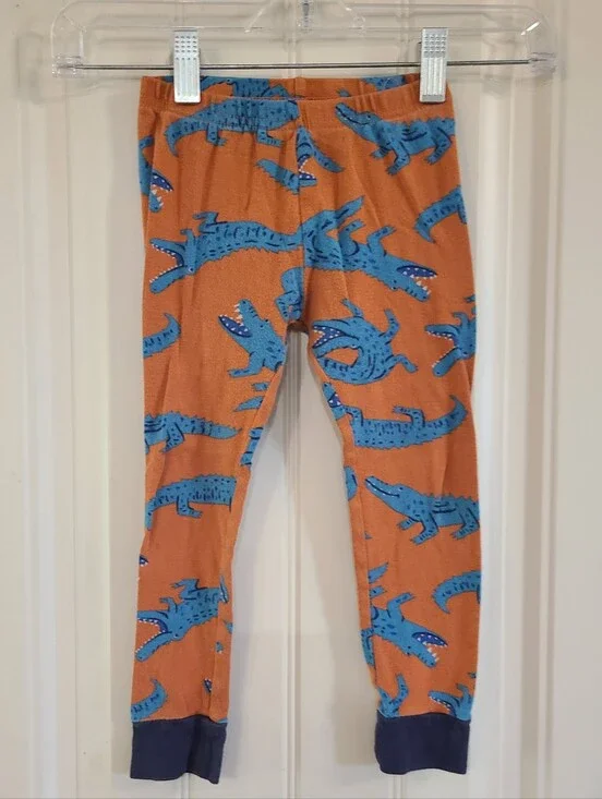 Carter's Orange Leggings with Blue Alligator Print 4T