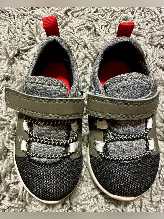 Carter's Grey and Black Sneakers with Red Inner Lining