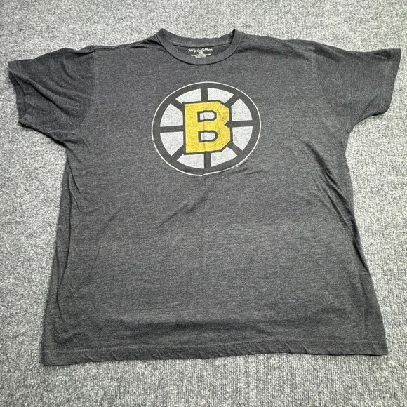 Boston Bruins Wright And Ditson T Shirt Mens XL Charcoal Gray NHL Hockey Logo