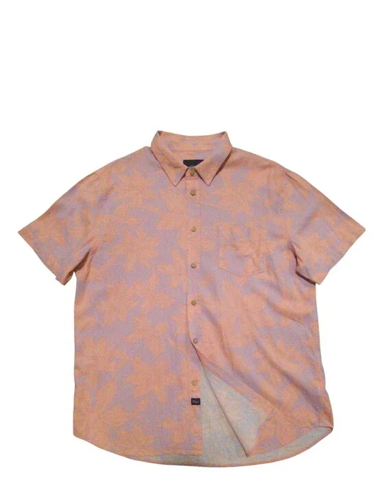 Rails Carson Men's L Floral Short Sleeve Collared Button-Up Shirt Pockets